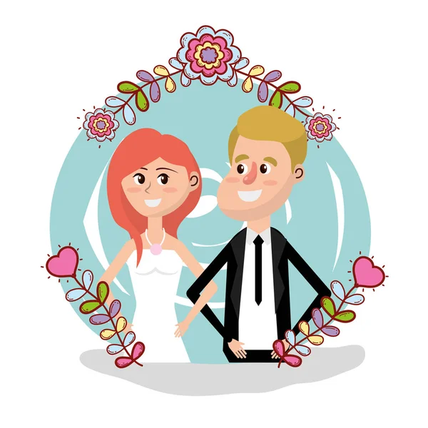 Bara Gift Bröllop Par Kort Design Vektor Illustration Grafisk Design — Stock vektor