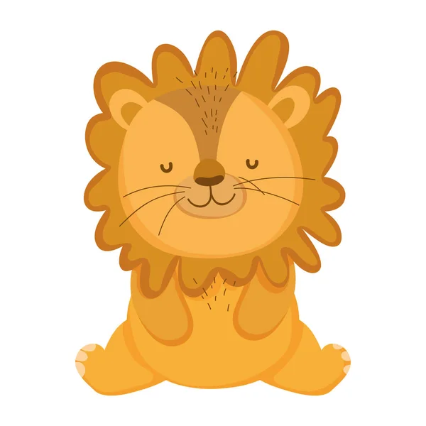 Söt Och Liten Lion Karaktärsdesign Vektor Illustration — Stock vektor