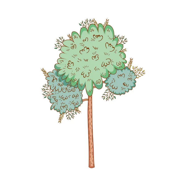 Ağaç Şirin Doğa Karikatür Vektör Çizim Grafik Tasarım — Stok Vektör