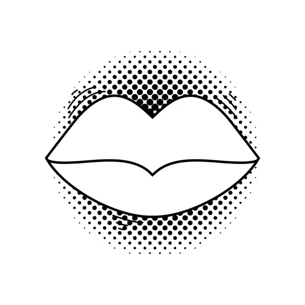Kobieta Usta Pop Art Styl Wektor Ilustracja Projektu — Wektor stockowy