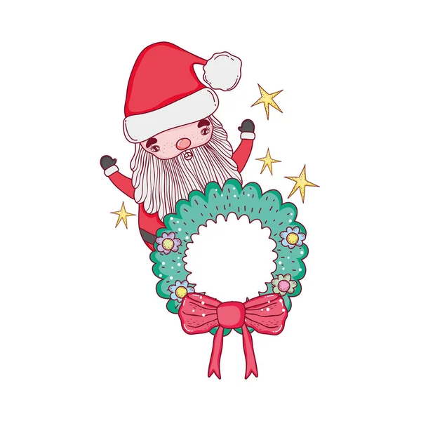 Lindo Navidad Santa Claus Carácter Vector Ilustración Diseño — Vector de stock