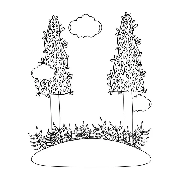 Деревья Милый Вектор Природы Графический Дизайн — стоковый вектор