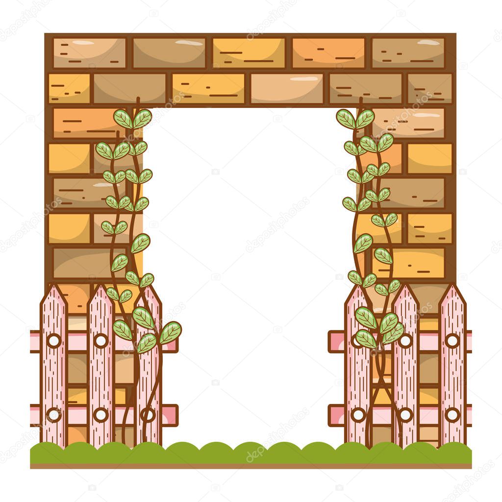 door frame wall brinks vector ilustration