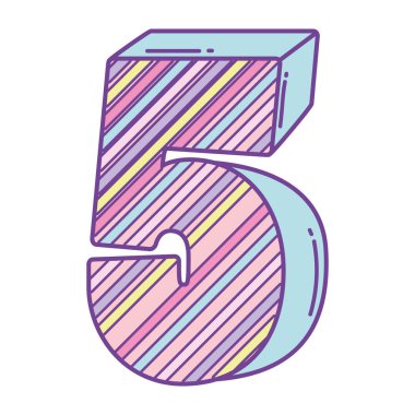 Doğum günü mumu beş numaralı vektör çizim grafik tasarım