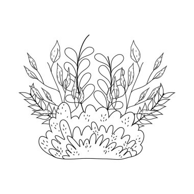 şirin peri masalı bush simge vektör çizim tasarım