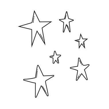 Yıldız renkli çizgi film izole vektör çizim grafik tasarım