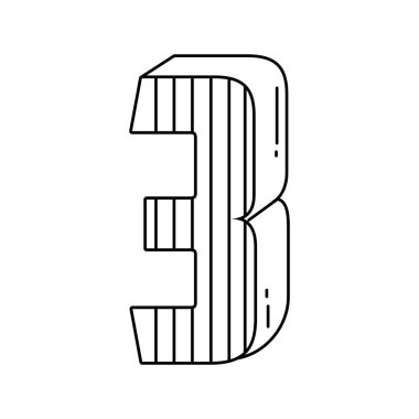 Doğum günü mumu üç numaralı vektör çizim grafik tasarım