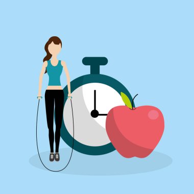 atlama ipi ve kutsal kişilerin resmi çizgi film genç kadın