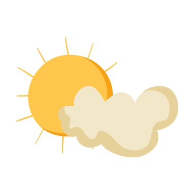 Güneş vektör çizim tasarım ile şirin peri masalı bulut