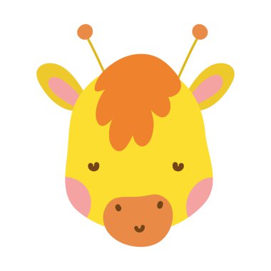 şirin ve küçük zürafa karakter vektör çizim tasarımı