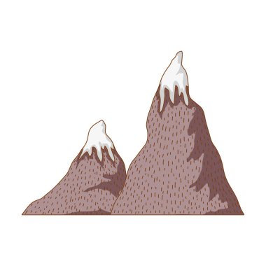Beyaz arka plan vektör çizim grafik tasarım dağlarda