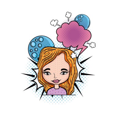 kadın pop sanat karakter vektör çizim tasarımı