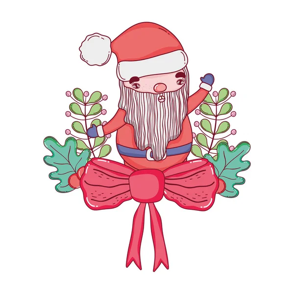 Leuke Kerst Kerstman Met Krans Vectorillustratie Ontwerpen — Stockvector