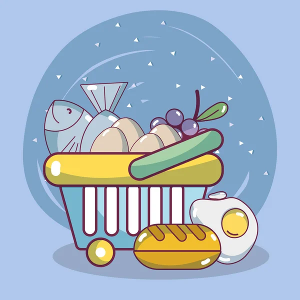 Épicerie Produits Alimentaires Sains Illustration Vectorielle Graphisme — Image vectorielle