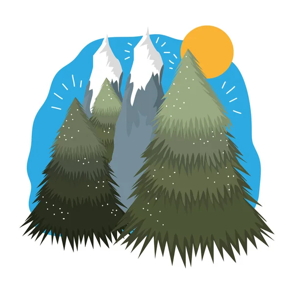 Paysage Aventure Avec Neige Vecteur Montagne Illustration Design — Image vectorielle