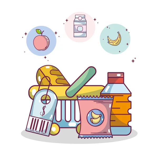 Illustration Graphique Vectorielle Des Produits Alimentaires Des Supermarchés — Image vectorielle