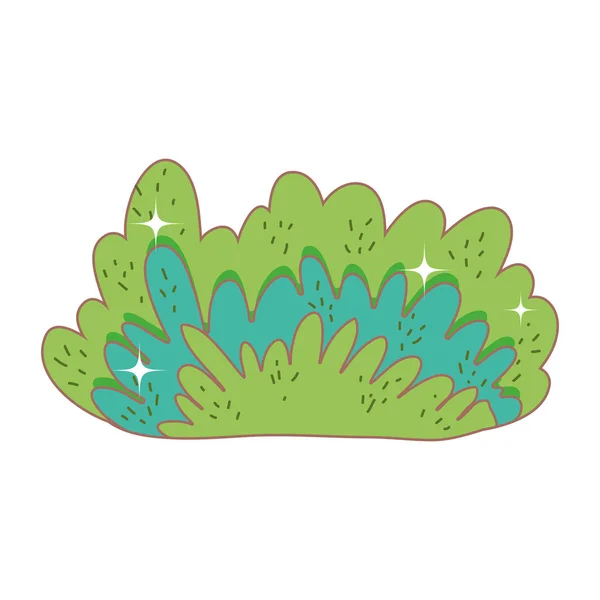 Schattig Fairytale Bush Pictogram Vector Illustratie Ontwerp — Stockvector