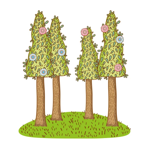 Stromy Roztomilý Charakter Vektorové Ilustrace Grafický Design — Stockový vektor