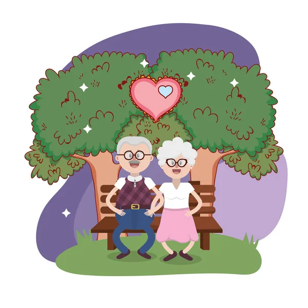 Großeltern Ältere Schöne Paar Cartoon Vektor Illustration Grafik Design — Stockvektor