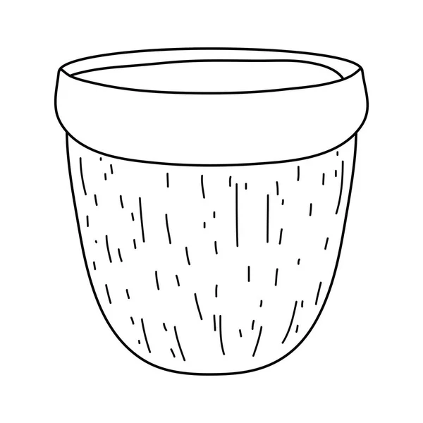 Ontwerp Tuin Pot Leeg Pictogram Vector Illustratie — Stockvector