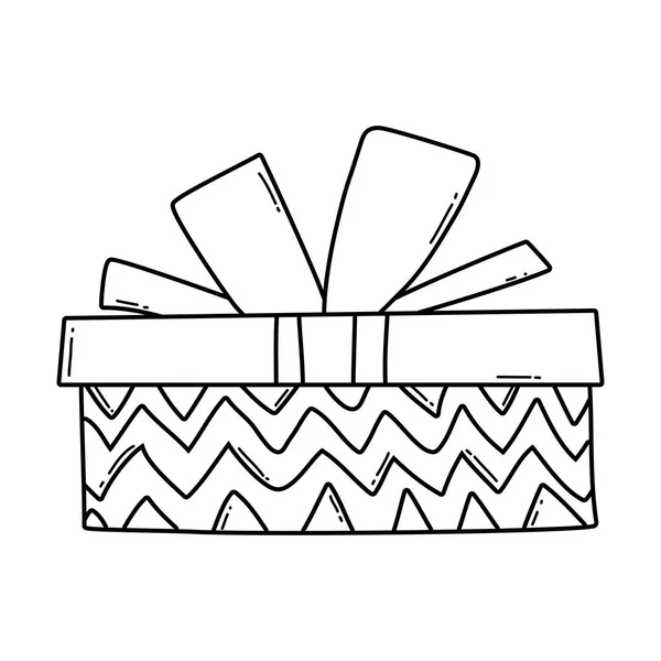 Aniversário Listrado Giftbox Desenho Animado Vetor Ilustração Design Gráfico — Vetor de Stock