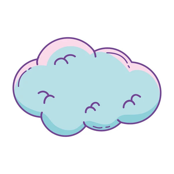Cute Blue Cloud Cartoon Vector Illustration Graphic Design — Stock Vector