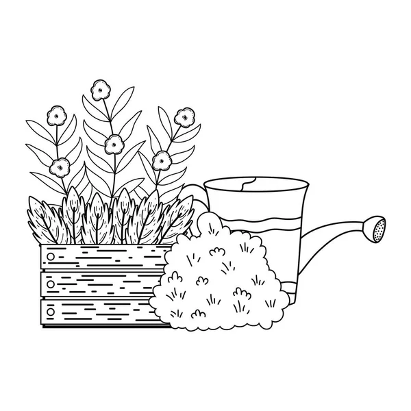 Rociador Ducha Jardinero Con Flores Vector Ilustración Diseño — Archivo Imágenes Vectoriales