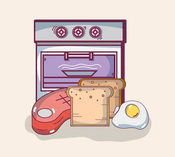 Lebensmittelzutaten Und Küchenutensilien Und Verbrauchsmaterialien Vektorillustration Grafikdesign — Stockvektor