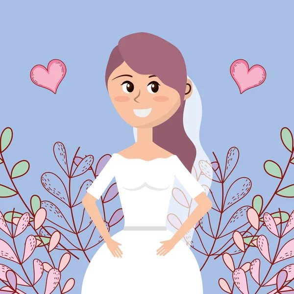 Just Married Wedding Bride Card Design Vector Illustration Graphic Design — Stock Vector