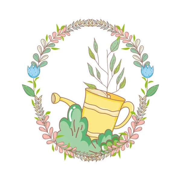 Rociador Ducha Jardinero Con Guirnalda Vector Ilustración Diseño — Archivo Imágenes Vectoriales