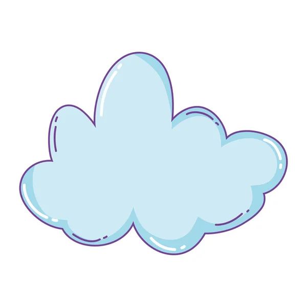 Mignon Dessin Animé Nuage Vectoriel Isolé Illustration Conception Graphique — Image vectorielle