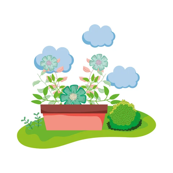 Planta Interior Escena Del Campo Vector Ilustración Diseño — Vector de stock