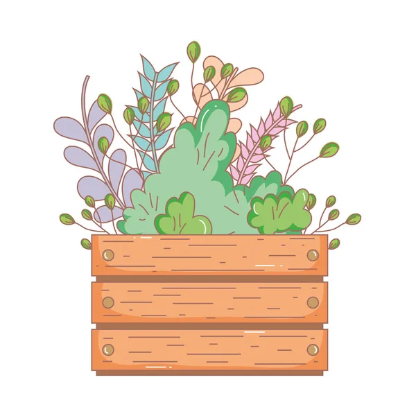 Garten Busch Mit Blumen Vektor Illustration Design — Stockvektor