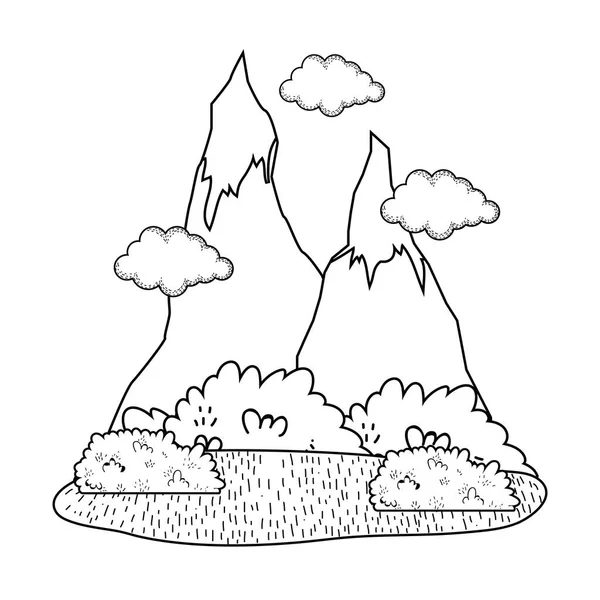雪山ベクトル イラスト デザインで冒険風景 — ストックベクタ