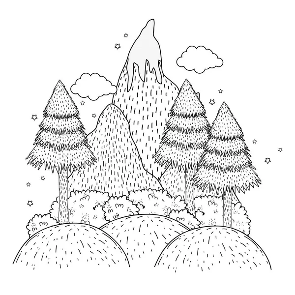 Abenteuer Landschaft Mit Schnee Berg Vektor Illustration Design — Stockvektor