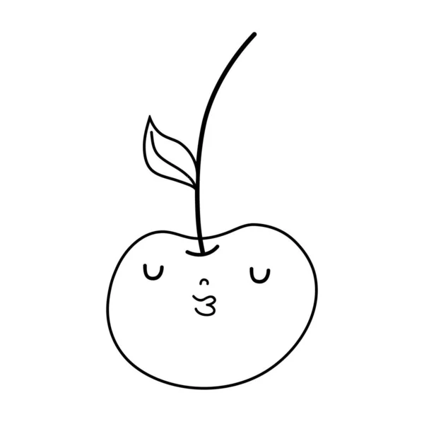 Fresh Cherry Kawaii Character Vector Illustration Design — Stock Vector