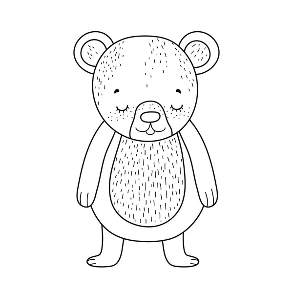 Mignon Petit Ours Icône Vectoriel Illustration Design — Image vectorielle