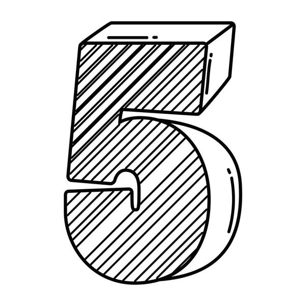 Vela Aniversário Número Cinco Vetor Ilustração Design Gráfico —  Vetores de Stock