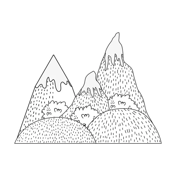 Paysage Aventure Avec Neige Vecteur Montagne Illustration Design — Image vectorielle