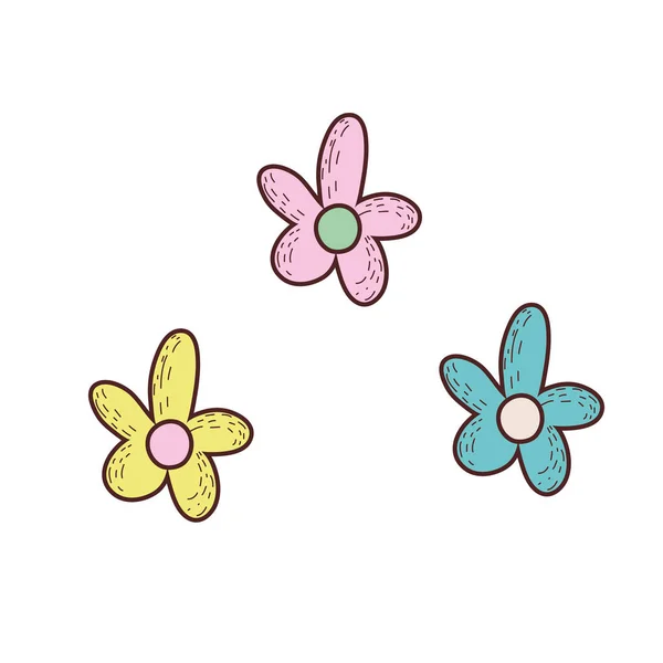 Niedlichen Blumen Gezeichnet Symbol Vektor Illustration Design — Stockvektor