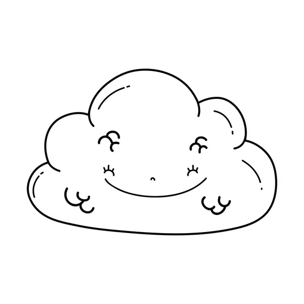 Linda Nube Feliz Caricatura Sonriente Vector Ilustración Diseño Gráfico — Archivo Imágenes Vectoriales