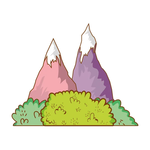 Paysage Nature Wtih Montagne Dessin Animé Vectoriel Illustration Conception Graphique — Image vectorielle