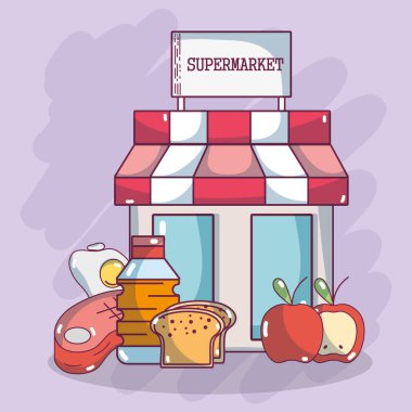 Gıda ürünleri ve süpermarkette alışveriş