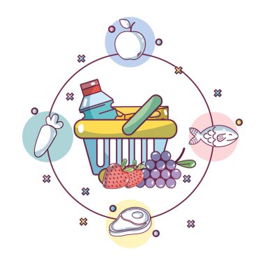 Örnek grafik tasarım vektör yiyecek ve sağlıklı gıda ürünleri