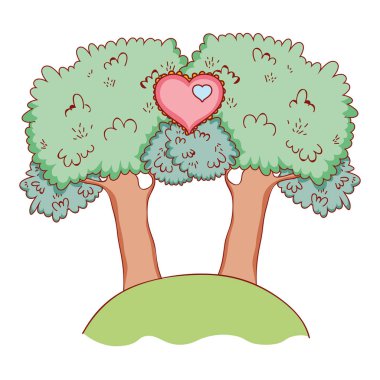 park manzara manzara karikatür vektör çizim grafik tasarım tatlı aşk kutlama