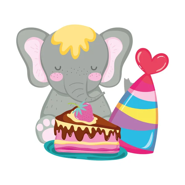 Schattig Kleine Olifant Characterdesign Vector Illustratie — Stockvector