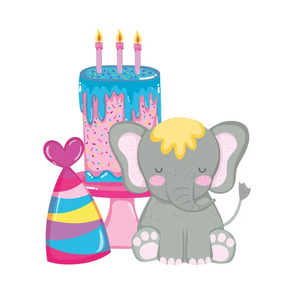 Schattig Kleine Olifant Characterdesign Vector Illustratie — Stockvector