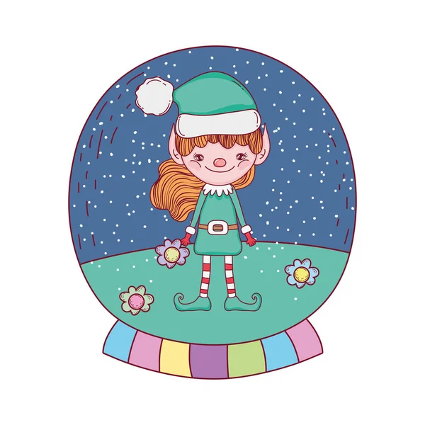 Mignon Santa Helper Personnage Vecteur Illustration Conception — Image vectorielle