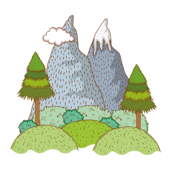 Krajina Příroda Hora Kreslené Vektorové Ilustrace Grafický Design — Stockový vektor