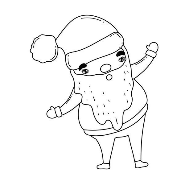 Sevimli Noel Noel Baba Karakteri Vektör Çizim Tasarım — Stok Vektör